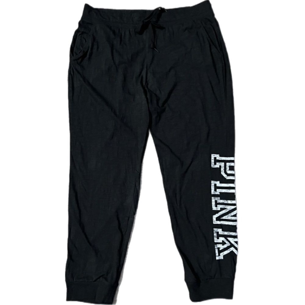 Victoria’s Secret Pink Logo Everyday Lounge Skinny Jogger Pants Black XLarge